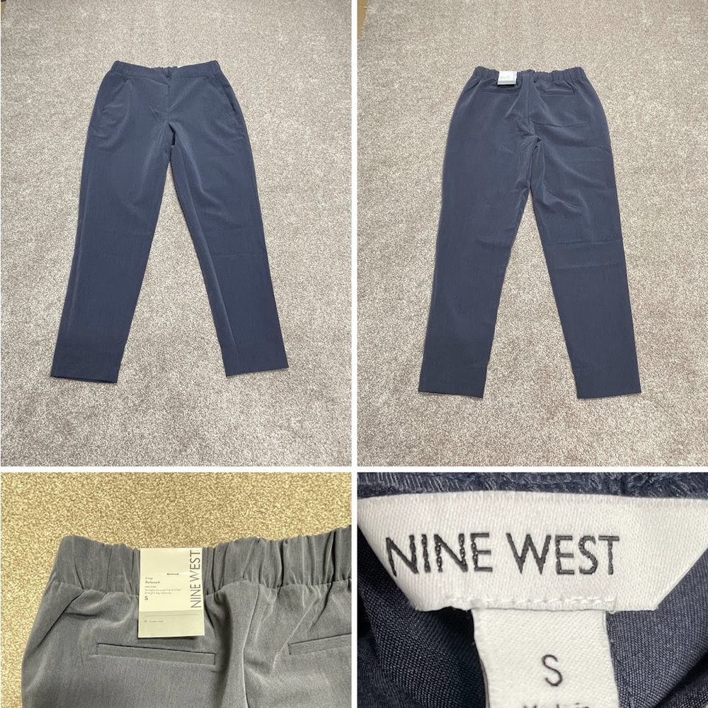 Nine West womens crop relaxed pants sz small black casual pull up pants
